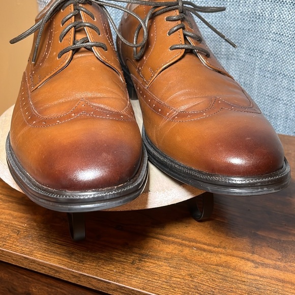 Nunn Bush Nelson Comfort 11‎ Cognac Oxford Lace Up Dress Shoes Wingtips Cushion - Picture 3 of 9